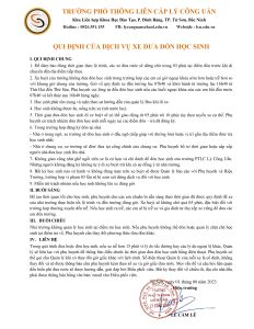 QUY ĐỊNH DỊCH VỤ XE ĐƯA ĐÓN HỌC SINH- TRƯỜNG PTLC LÝ CÔNG UẨN
